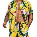Men's New Hawaiian Short-Sleeved Shirt Shorts Set Summer | SAMAG