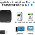 SATA to USB 3.0 Adapter Cable for 3.5/2.5 Inch SSD HDD SATA III Hard Drive Disk Converter Support UASP with 12V Power Adapter