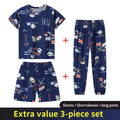 3-Piece Children's Fashion Printed Multicolor Home Service Suit Boy Casual T-shirt Girl Sweet Love Pattern Comfortable Shorts