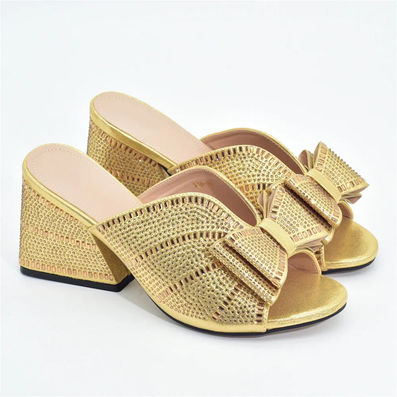 New Design Women's Platform Chunky High Heel Sandals Wedding Shoes Bride Platform Shoes Deorated with Rhinestone Luxury Pumps