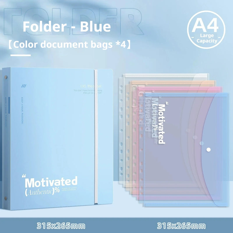 Large Capacity 3-Ring Binder with Pockets for A4 Paper,Holds 220 Sheet Presentation Folder for School Office(12.4x10.43 Inch)