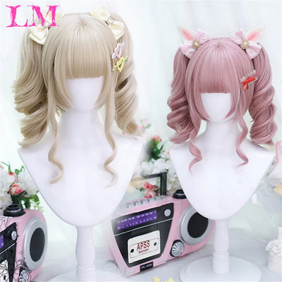 LM Medium Length Pink Cosplay Wig Heat Resistant Costume | SAMAG