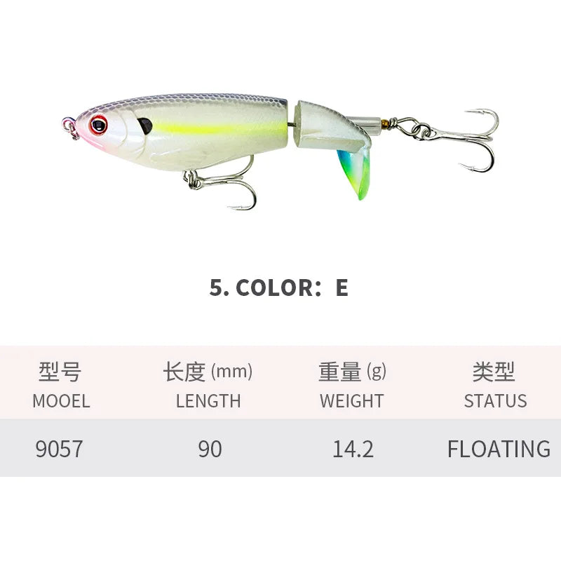 90mm 14g Rotating Tail Fishing Lures Flexible Whopper | SAMAG