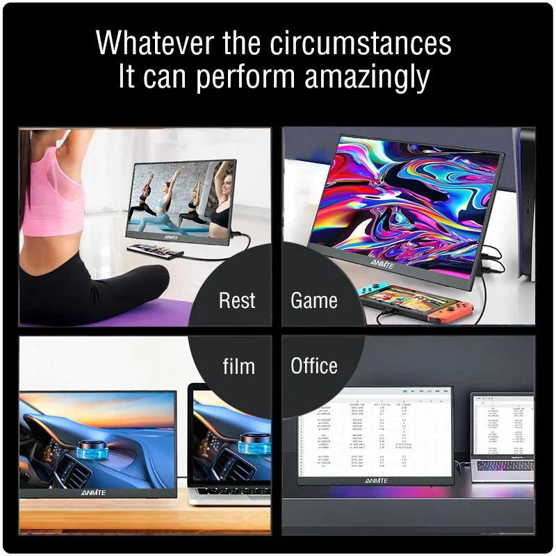 14 Inch Portable Touch Monitor Non-touch optional 16:10 400cd/m2 Gaming Computer Expand Display For XBox PS4/5 Switch Loptop