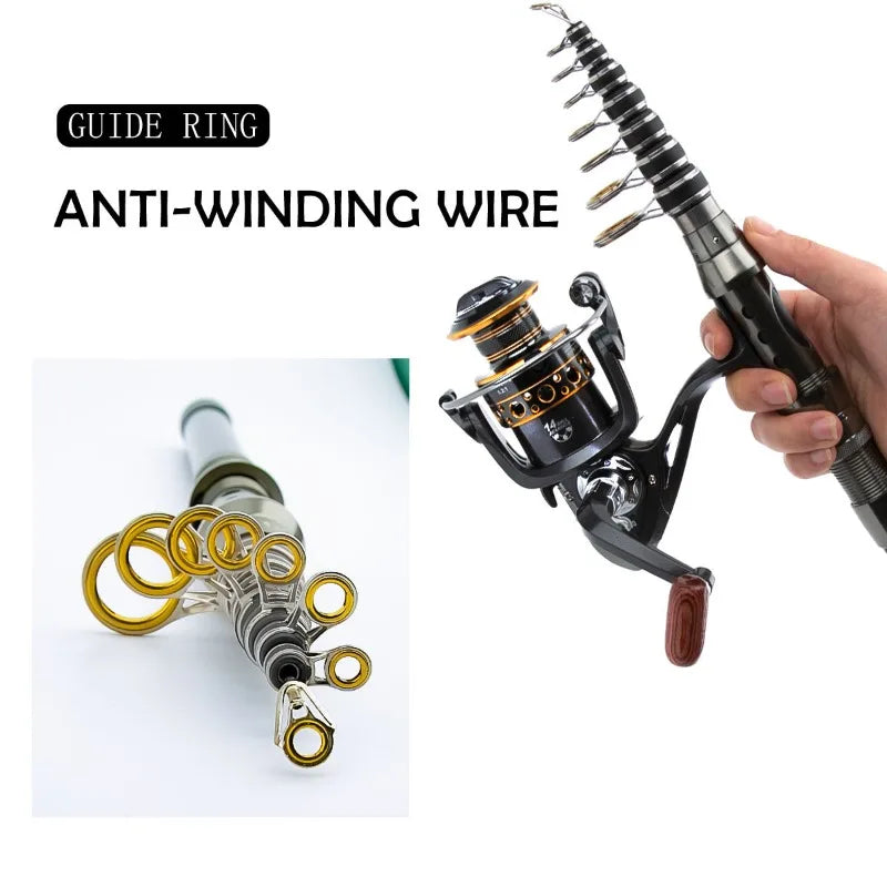 Carbon Fiber Telescopic Fishing Rod Reel Combo Full Kit With Simulated Lures Portable Travel Sea Fishing Set For Freshwater Salt