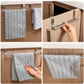 Towel Rack Over Door Stainless Steel Towel Bar Storage Organizer Bathroom Kitchen Cabinet Door Hanging Towel Rack