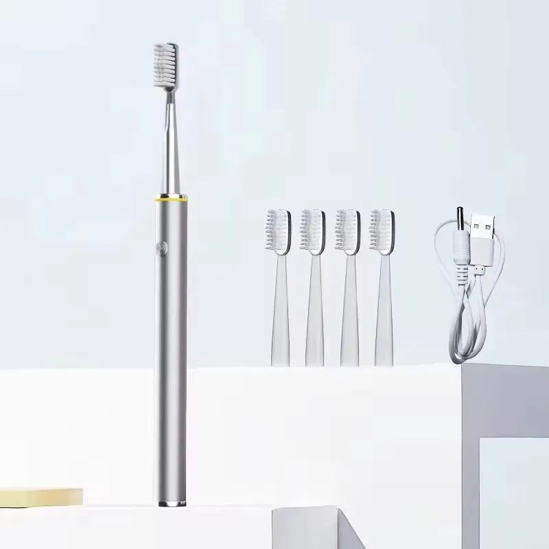 Sonic Electric Toothbrush Mental Thin Brush Body Timer Rechargeable Toothbrush for Women Pure Wisdom Beauty Soft DuPont Bristle