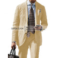 2025 New Casual Men's Suit Jacket Summer Spring Blazer Two Bottom Breathable Cotton Linen Coat 2 Pieces( Jacket+Pants )