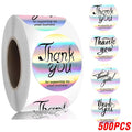 100 - Rainbow Laser Thank You Stickers 1inch Small - View 15 | SAMAG