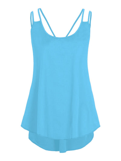 Solid Color Double Thin Spaghetti Strap Plus Size Knit | SAMAG