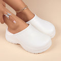 Women's Platform Heels Closed Toe Mules Clogs Breathable EVA Thick Sole Waterproof Slippers From Home