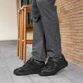 FitVille Men's Wide Walking Shoes Casual Comfortable Leather Oxford Shoes Lightweight Arch Support Non‑Slip Business Sneakers