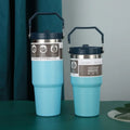600/890ML Thermos Mug With Straw Stainless Steel Car Insulated Flask Water Tumbler for Outdoor Keeps Cold and Heat Thermal Mug