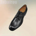 Metal Decor Black Matte Leather Strappy Men Oxford Shoes Fashion Lace Up Men Shoes Luxury Handmade Party Banquet Men Dress Shoes