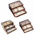 Multi-layer Wooden Jewelry Box Transparent Window Jewelry Storage Case for Ring Necklace Earring Bracelet