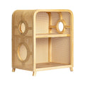 Double-Layer Wicker & Solid Wood Cat Bed for Cats and Small Dogs, Semi-Enclosed Large Cat Sofa, Indoor Pet Nest, Cat House