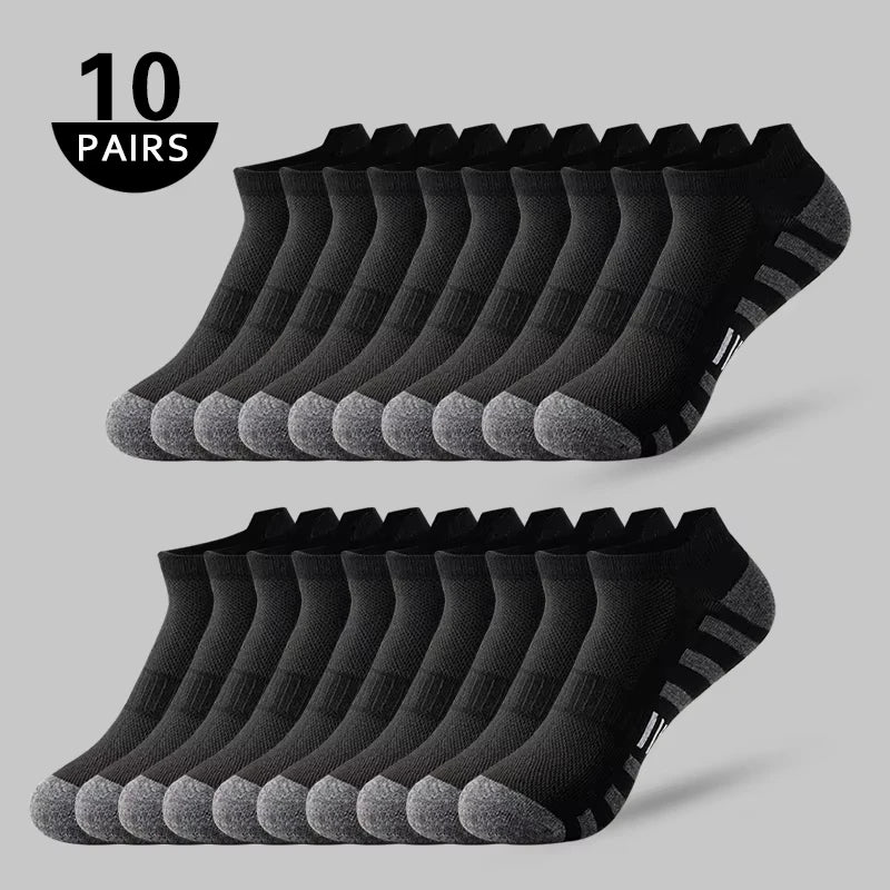 10 Pairs men's short socks Summer thin black white grey | SAMAG