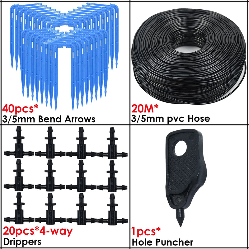 KESLA Greenhouse Drip Irrigation 4-Way 3/5mm 2-Way Drip Arrow Transmitter Garden Automatic Watering System Potted Plant 10/20set