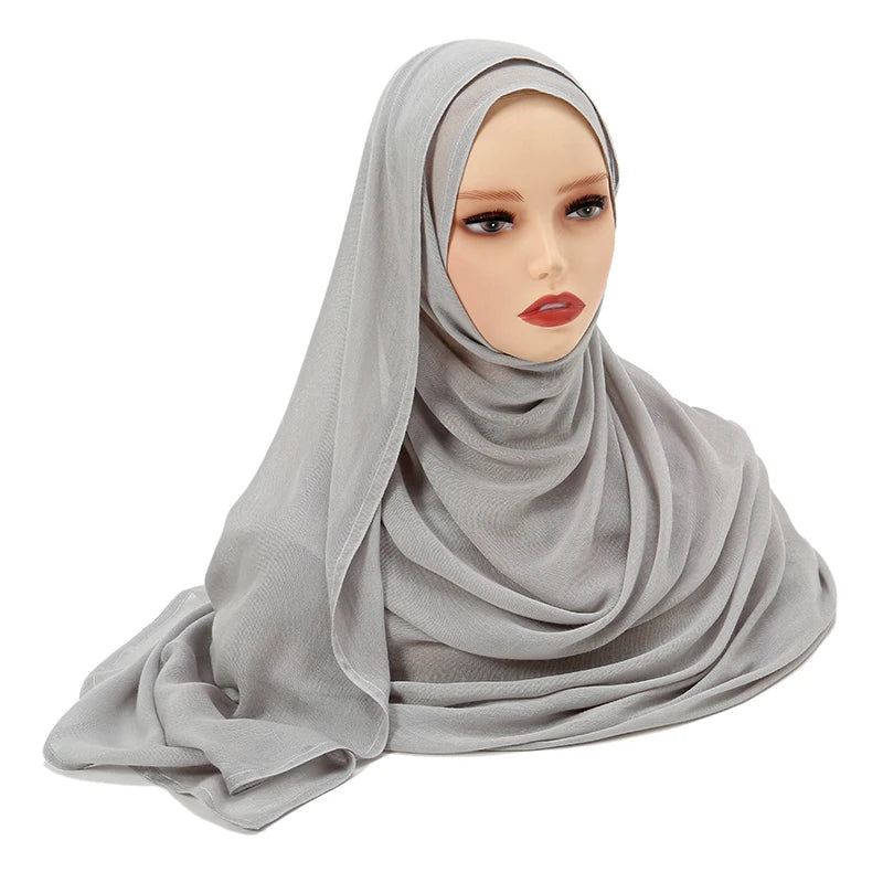 2024 Muslim Modal Rayon Cotton Hijab Shawls For Women Plain Scarf Big Size Headscarf Islamic Turban Headband 190*85cm