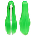 QQXCAIW Long Straight Cosplay Wig Black Purple Black Red Pink Blue Dark Brown 100 Cm Synthetic Hair Wigs