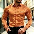 Men's Satin Silk Shirt Luxurious Letter Printed | SAMAG