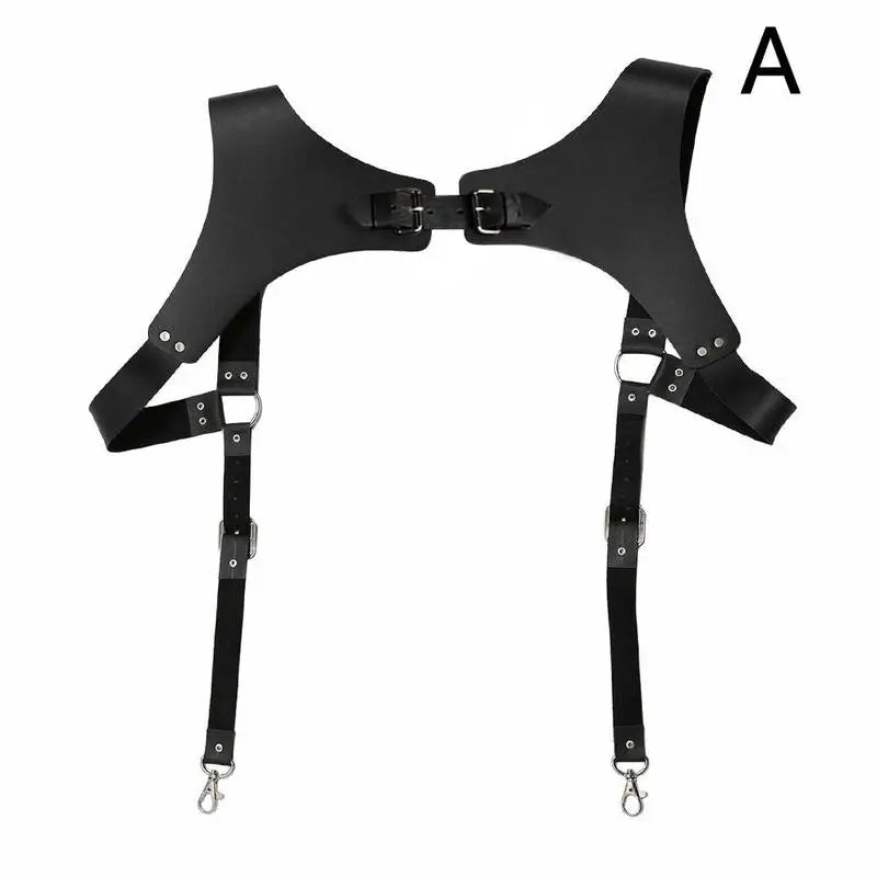 Fashion PU Leather Suspenders for Men Shirt Trousers Adjustable Belts Vest Straps Braces Harness Chest tirantes hombre