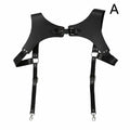 Fashion PU Leather Suspenders for Men Shirt Trousers Adjustable Belts Vest Straps Braces Harness Chest - Visuel 8 | SAMAG