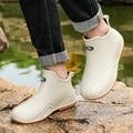 Men's new fashionable and versatile short tube anti slip rain boots, outdoor fishing waterproof shoes, construction work thick s