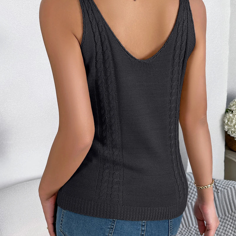 Spring Summer Knitted Tops for Women Elegant Solid Color - View 2 | SAMAG