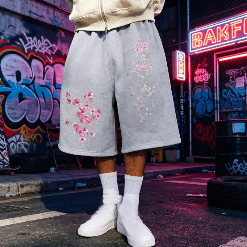 Men's Sports and Casual Shorts, Peach Blossom Printed | SAMAG