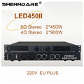 SenMicre LED450 4X450W 8Ohm Professional Digital Power Amplifier 4 Channel Sound Amplifier DJ Subwoofer AMP 4X1200W 4Ohm Class D