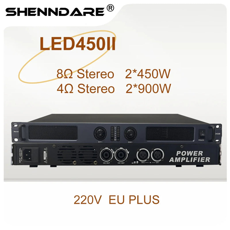 SenMicre LED450 4X450W 8Ohm Professional Digital Power Amplifier 4 Channel Sound Amplifier DJ Subwoofer AMP 4X1200W 4Ohm Class D