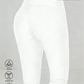 Women's High Waisted White Leggings Knee - Length Yoga | SAMAG