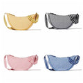 Fashion Canvas Plaid Hobos Crossbody Bag for Women Shoulder Bag Half Moon Chest Bags Tote Lady Travel Shopper Bag Female Purses