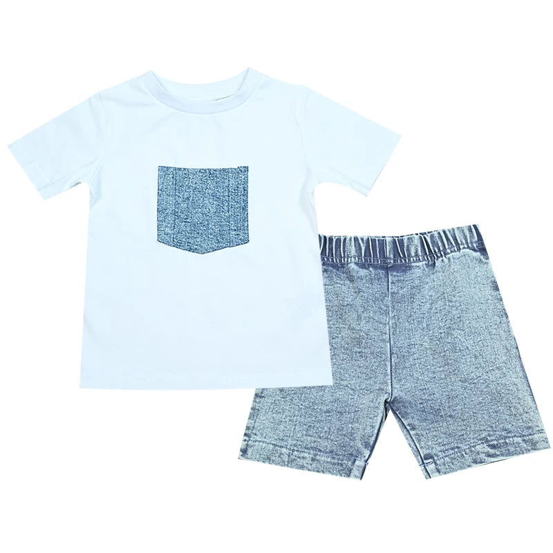 Summer Denim Collection Girls Dress Set Cute Baby Rompers - View 7 | SAMAG