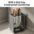 Countertop & Wall Mount Gray Kitchen Rack Integrated Knife Chopstick Dual Purpose Storage Holder - View 5 | SAMAG