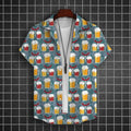 Hawaiian Shirt For Men 3d Beer Printed Short Sleeve Party | SAMAG