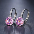 Classic Green AAA Cubic Zirconia Stud Earrings Round Crystal Girl Ear Studs For Women Multicolor Fashion Jewelry brincos AE176