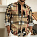 Best-Selling Men's 3D Printed Plaid Long-Sleeved Shirt | SAMAG