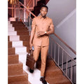Summer Wedding Safari Suit Men'S Slim Fit Modern Formal Clothing Party Prom Gentleman Blazer Trousers Outfits 2PCS(Jacket+Pants)