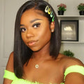 8-14inch 13x4 Bob Wig Human Hair 220% Density Straight HD Lace Front Wigs Human Hair Pre Plucked Invisible Knots Straight Lace Front Bob Wigs for Women