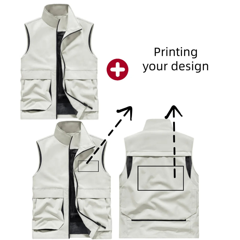 2026 Summer Men Outdoor Waterproof Quick Drying Cargo 6XL Vests Male Thin Mesh Breathable Waistcoats Climbing Sleeveless Jackets
