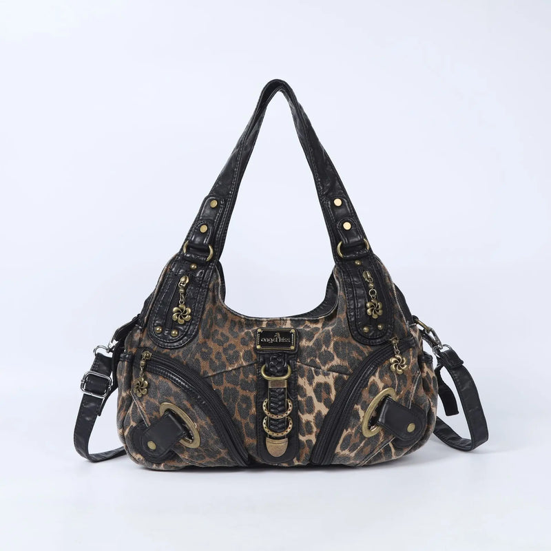 Women Handbags Leopard Bag Top-handle Handbag Fashion Satchel Dumpling Pack Shoulder Bag Tote Bag Hobos Large Purse