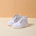 2024 New Spring Baby Boots For Girls Leather Waterproof Boys Rubber Ankle Boots Non-slip Soft Sole Fashion Toddler Kids Shoes