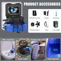 10.1" IPS Sewer Pipe Inspection Camera With Keyboard Meter Counter DVR 7mm Self-Leveling 512hz Locator AHD 1080P Sewer Endoscope