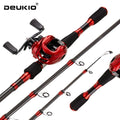DEUKIO Fishing Rod Reel Combo 1.8M 2.1M 2.4M Carbon Fiber Casting Rod and 7.2:1 Gear Ratio Left Handle Baitcasting Reel