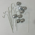 8 Garden Miniature Stake Decorations, Mini Garden Ornaments, Fairy Magic Theme Decor, Disco Ball Glitter Micro Landscape Bonsai
