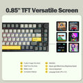Ajazz AK820 Pro 75% Gasket-mounted Bluetooth 5.1/2.4G Wireless/Wired Mechanical Keyboard with TFT Screen for Mac/Win
