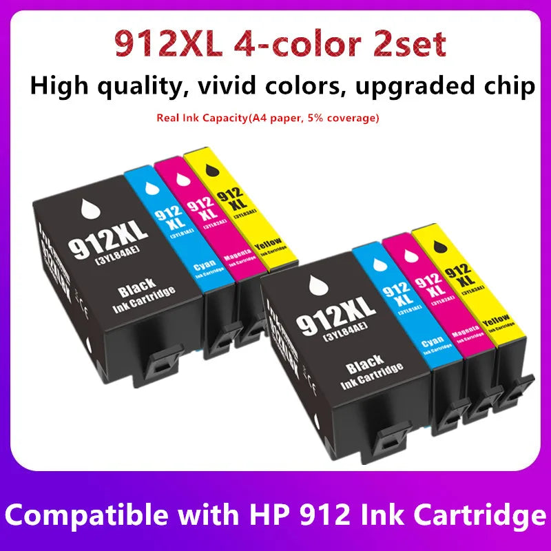 Compatible For HP 912 912XL Ink Cartridge HP912 OfficeJet 8010 8012 8013 8014 8015 8017 8018 8020 8022 8023 8024 8025 Printer