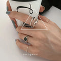 VENTFILLE 925 Sterling Silver Ring for Women Girl Gift Retro Open Trend Unique Design Geometric Asymmetric Jewelry Dropship